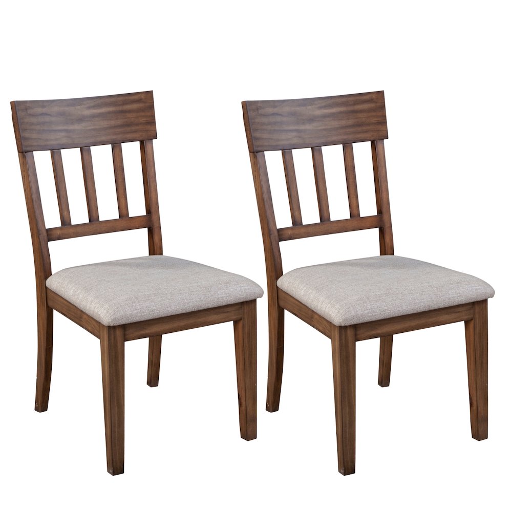 "Donham Set of 2 Side Chairs, Brown". Picture 1