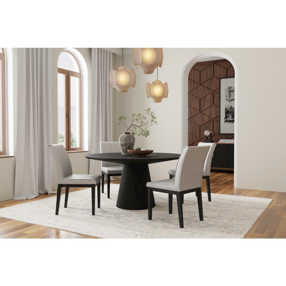 Cove Round 59" Dining Table, Vintage Black. Picture 2