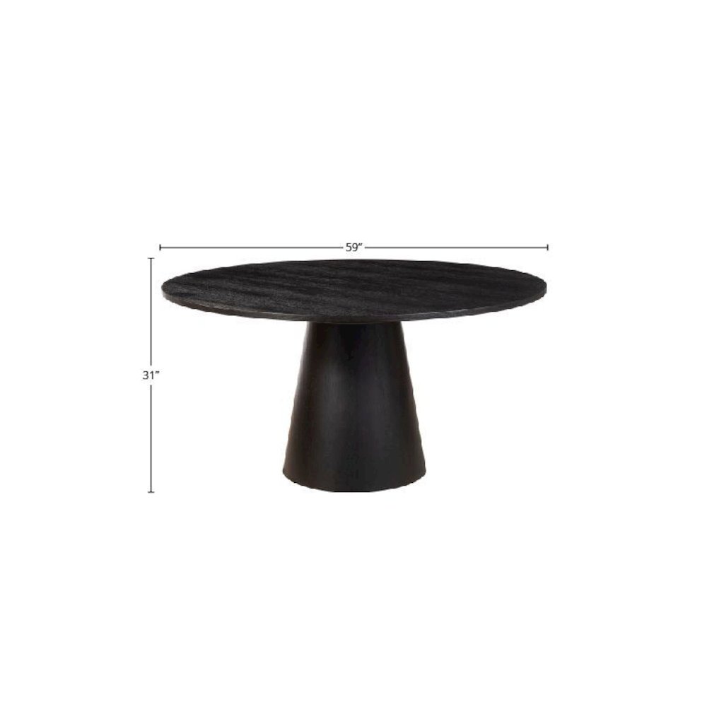 Cove Round 59" Dining Table, Vintage Black. Picture 4