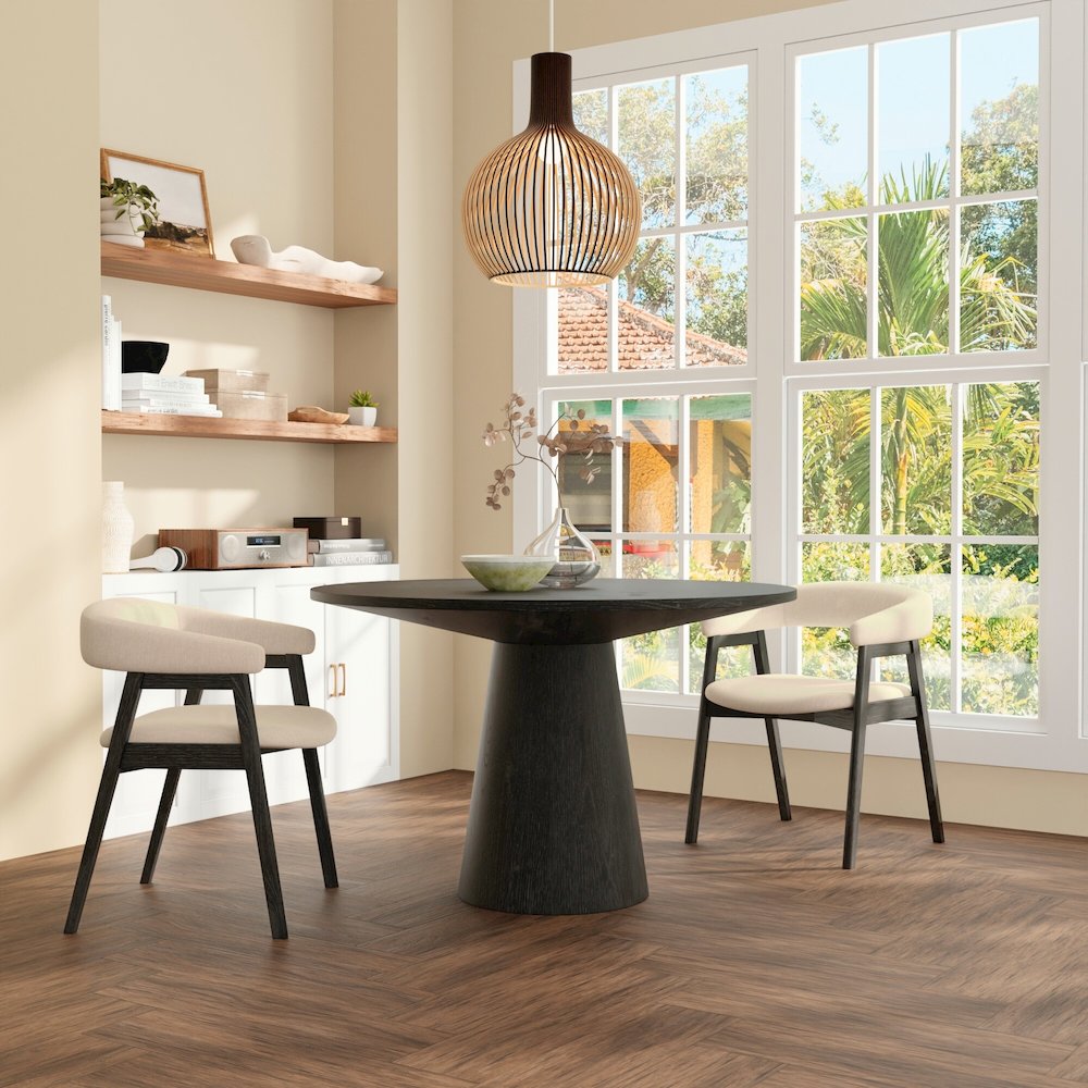 Cove Round 47" Dining Table, Vintage Black. Picture 5