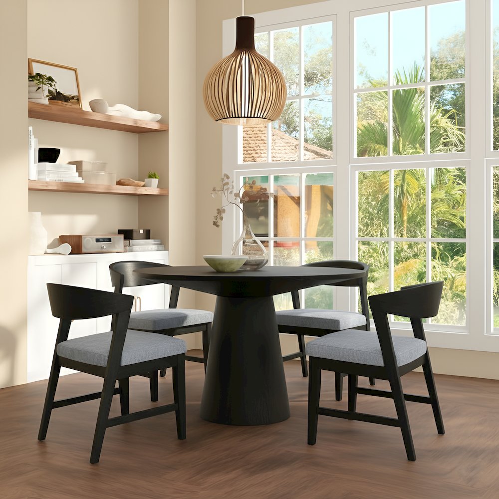 Cove Round 47" Dining Table, Vintage Black. Picture 2