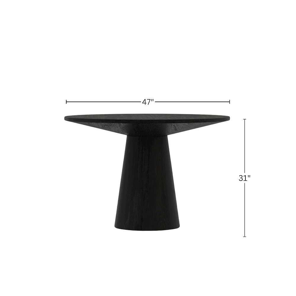 Cove Round 47" Dining Table, Vintage Black. Picture 4