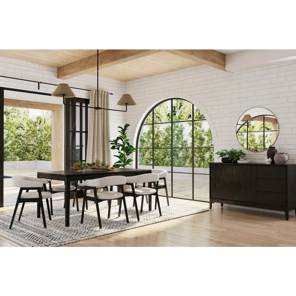 Cove Rectangular Dining Table, Vintage Black. Picture 4