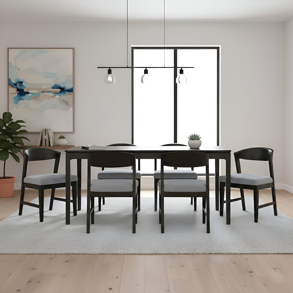 Cove Rectangular Dining Table, Vintage Black. Picture 6