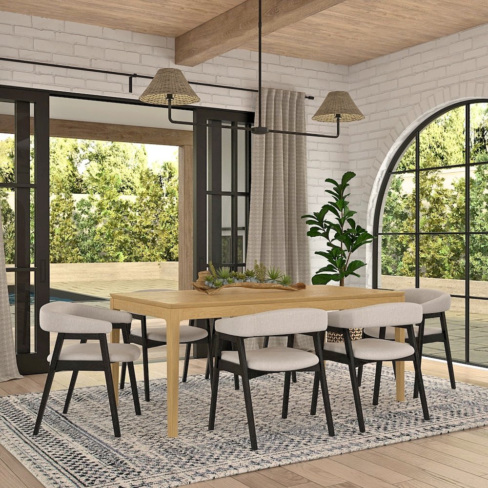 Cove Rectangular Dining Table, Light Oak. Picture 3