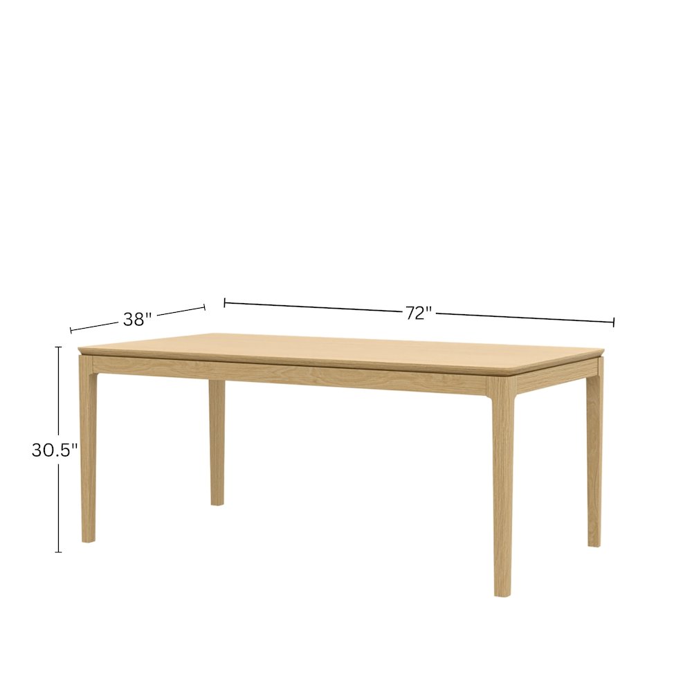 Cove Rectangular Dining Table, Light Oak. Picture 1