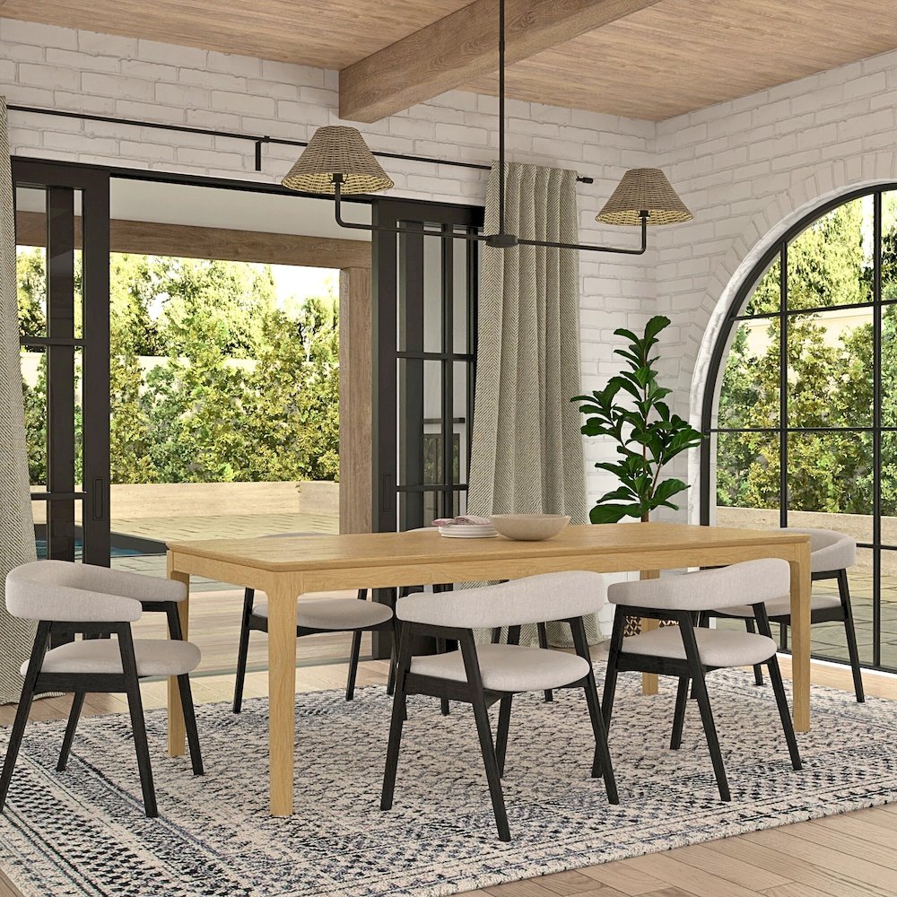 Cove Rectangular Extension Dining Table, Light Oak. Picture 3