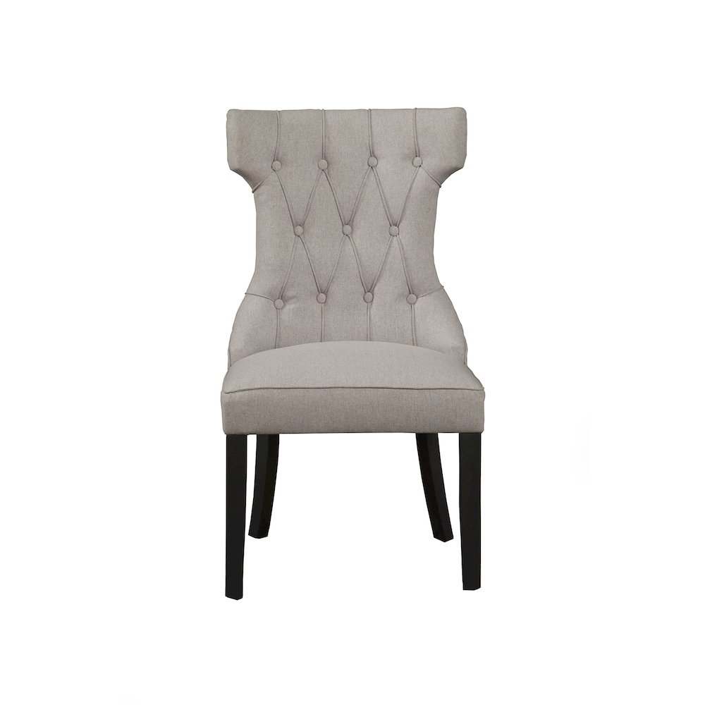 Manchester Set of 2 Upholstered Side Chairs, Light Grey/Black. Picture 4