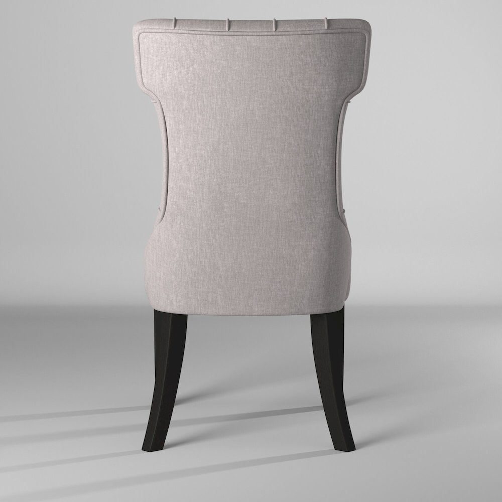 Manchester Set of 2 Upholstered Side Chairs, Light Grey/Black. Picture 8