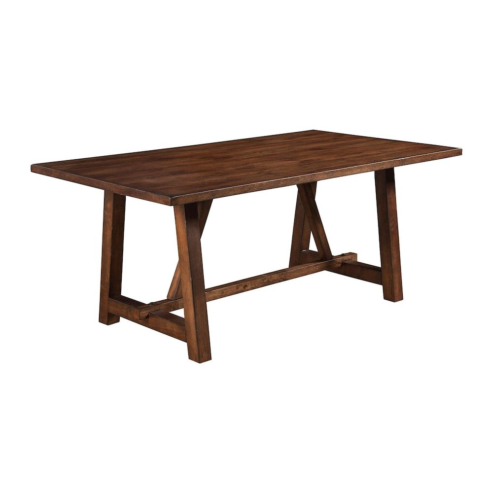 Arendal Trestle Rectangular Dining Table, Burnished Dark Oak. Picture 5