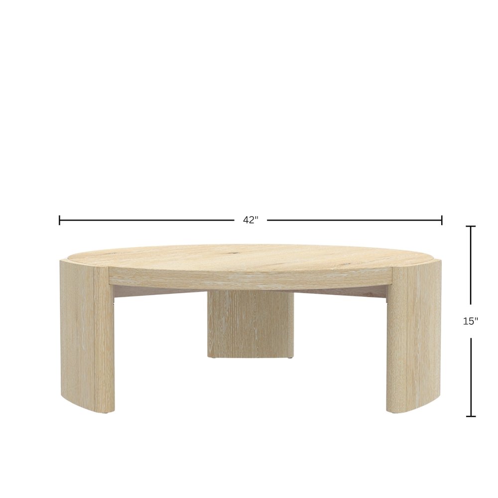 Sloane 42" Round Coffee Table, Driftwood. Picture 1