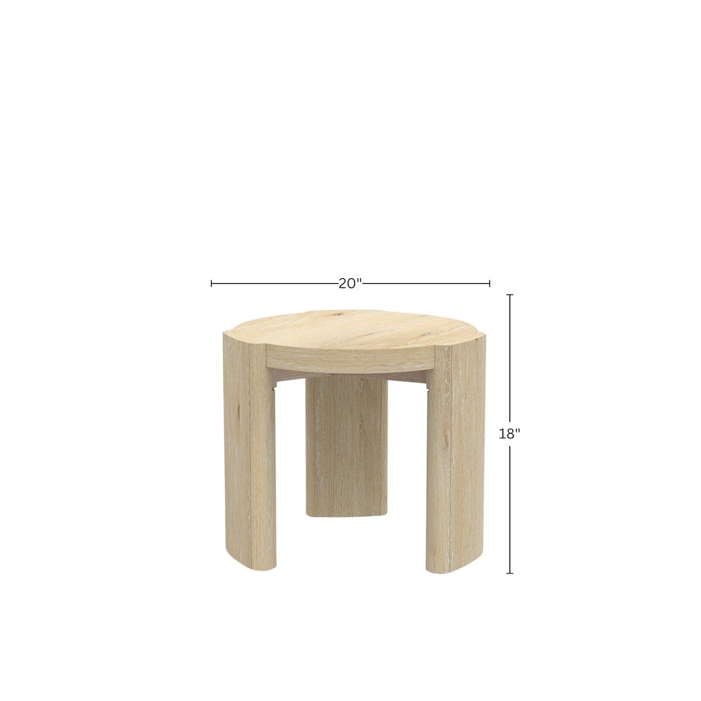 Sloane 20" Round End Table, Driftwood. Picture 1