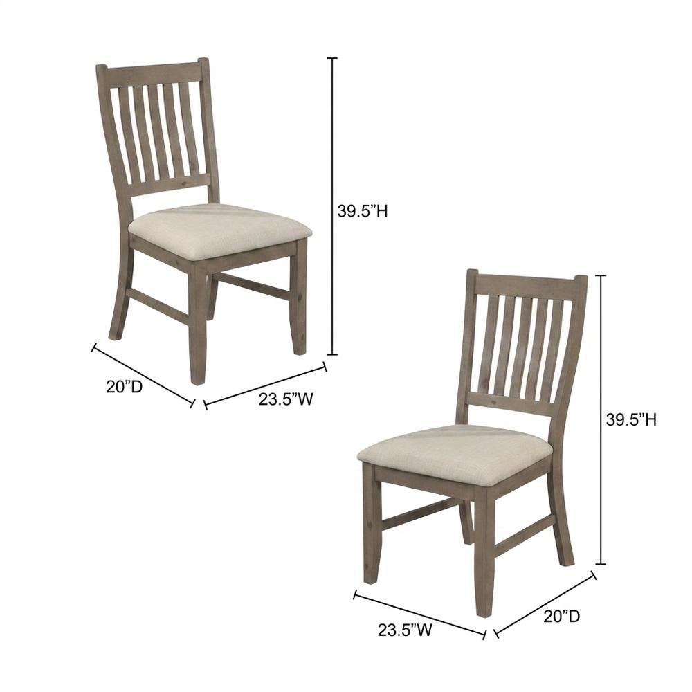 Solid Pine Farmhouse Dining Chairs, Natural, Set of 2. Picture 5