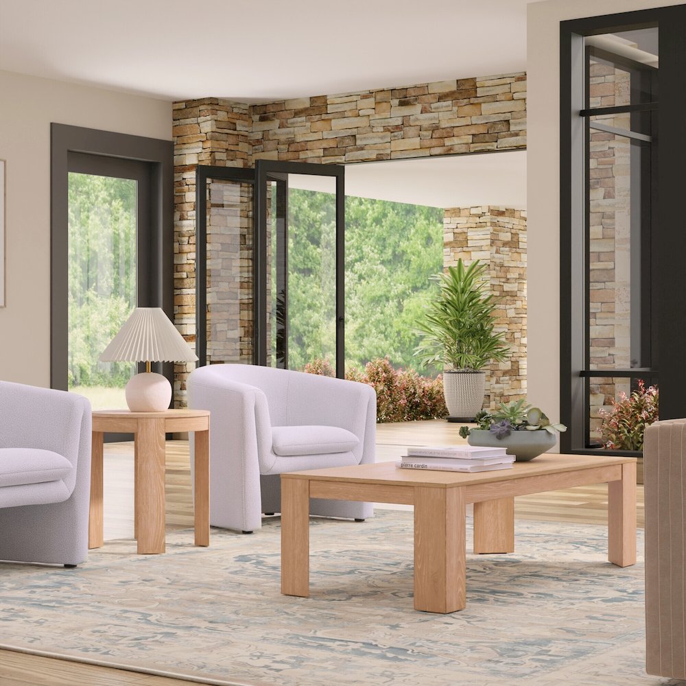 Carter Round End Table, Natural. Picture 2