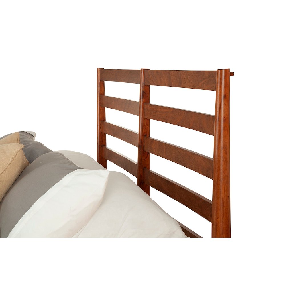 Flynn Retro Full Bed w/Slat Back Headboard, Acorn. Picture 4