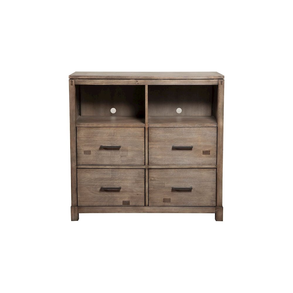 Sydney 4 Drawer TV Media Chest, Weathered Grey. Picture 1