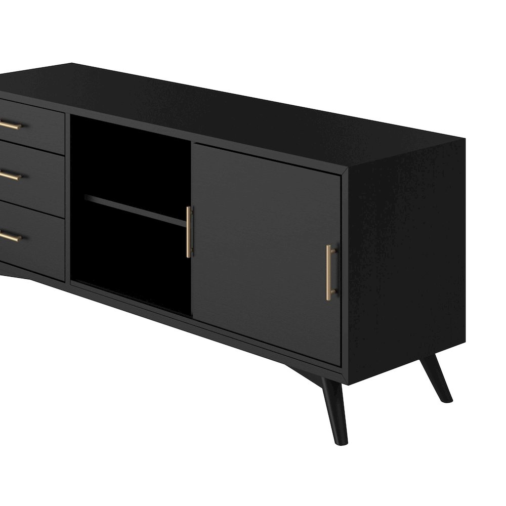 Flynn Large TV Console, Black. Picture 4