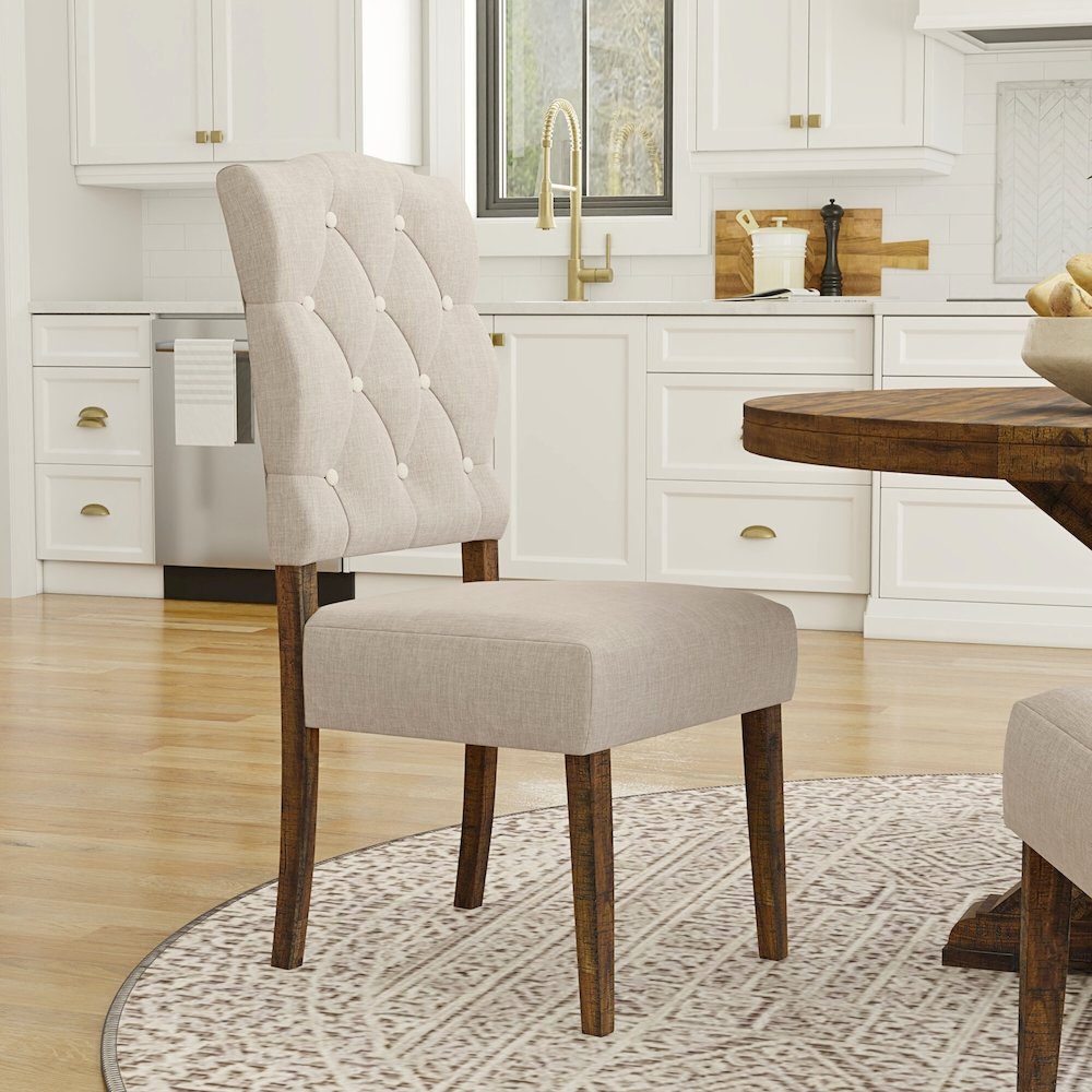Newberry Set of 2 Side Chairs, Medium Brown. Picture 2