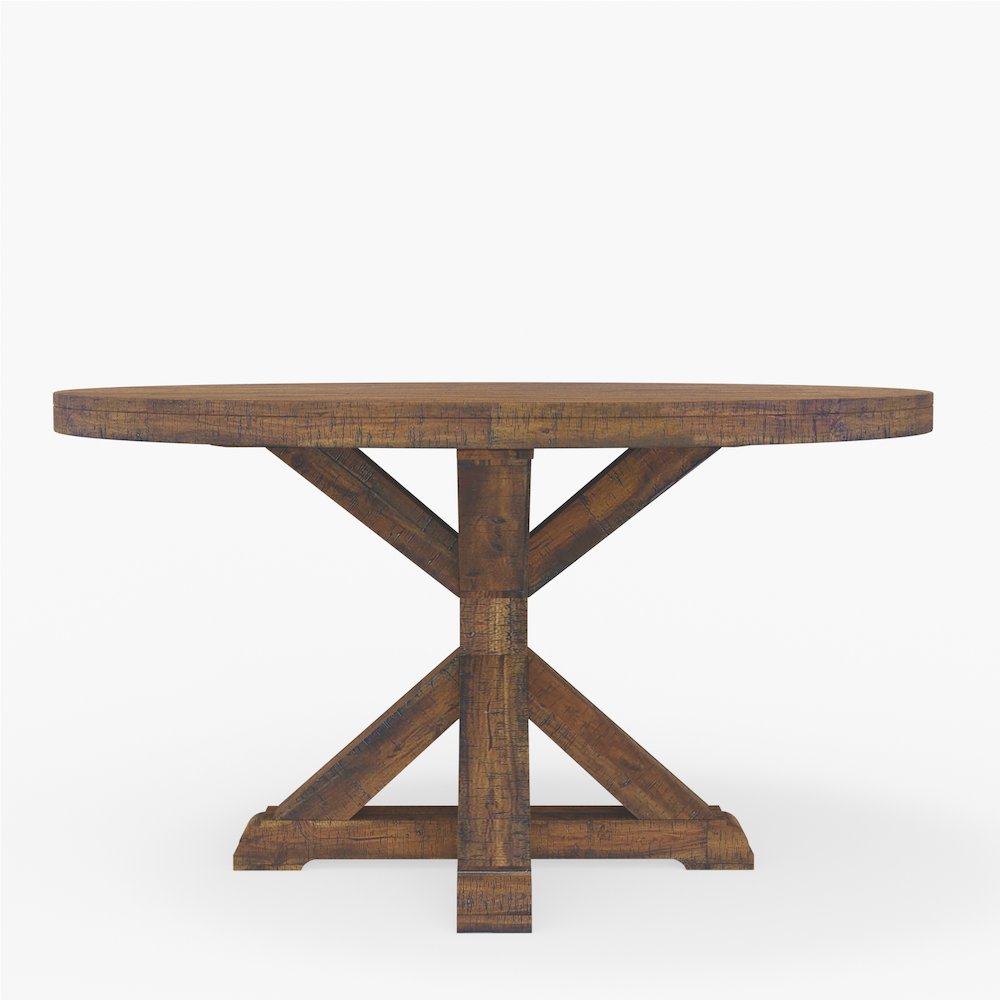Newberry Round Dining Table, Medium Brown. Picture 3