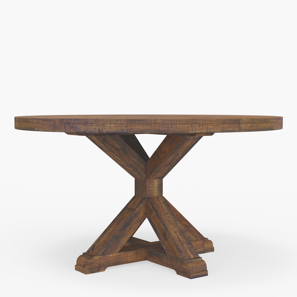 Newberry Round Dining Table, Medium Brown. Picture 4