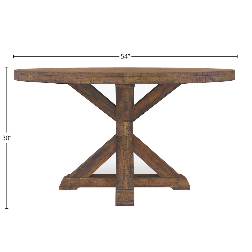 Newberry Round Dining Table, Medium Brown. Picture 1