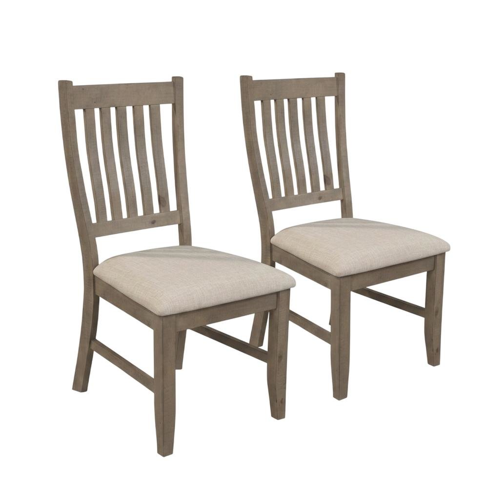 Solid Pine Farmhouse Dining Chairs, Natural, Set of 2. Picture 1