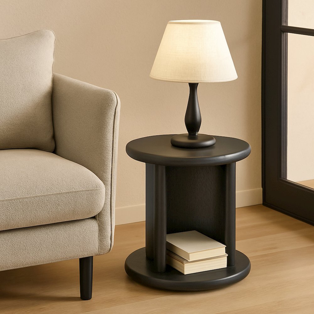 Gabrielle End Table, Black. Picture 2