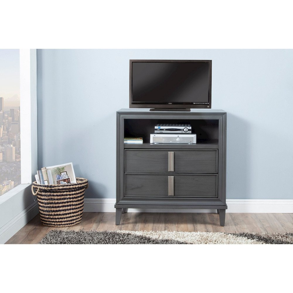 Lorraine TV Media Chest, Dark Grey. Picture 1