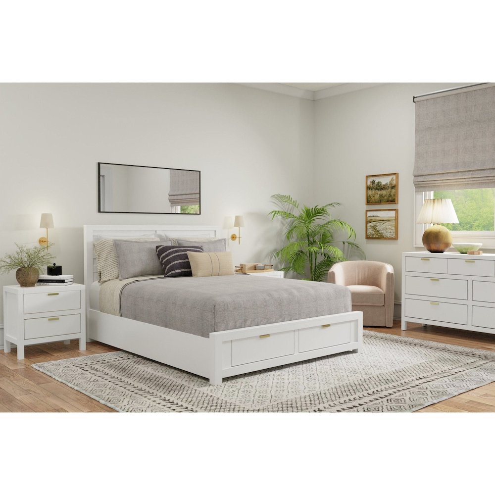 Carmel California King Storage Bed, White. Picture 2