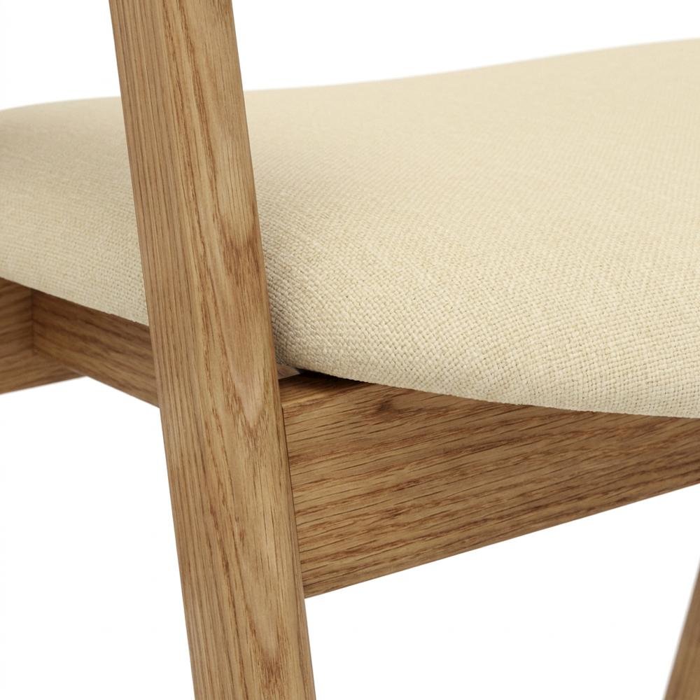 Solid Rubberwood Modern Dining Chairs, Natural, Set of 2. Picture 6