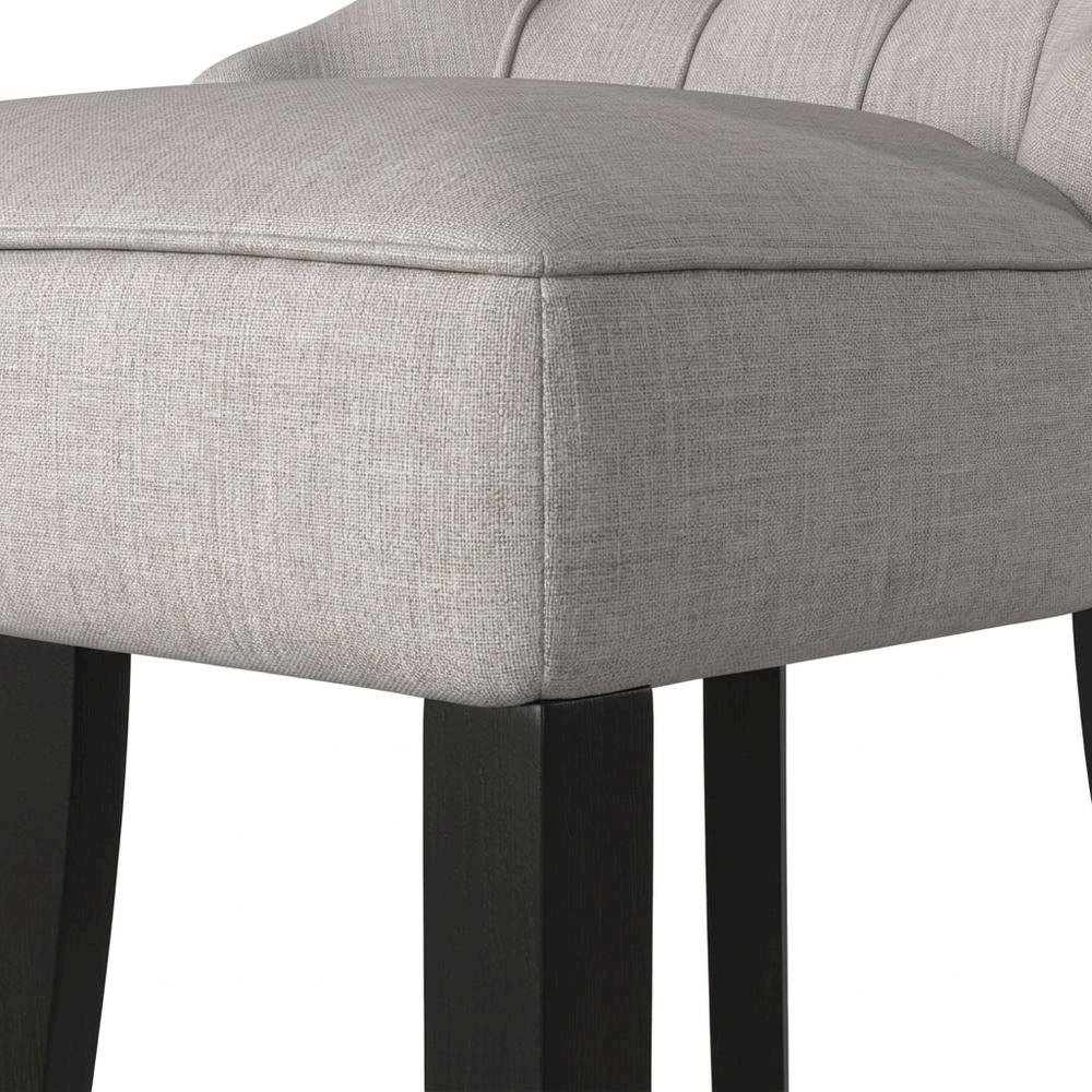 Solid Wood Linen-Upholstered Dining Chairs for Kitchen and Dining Room, Set of 2. Picture 6