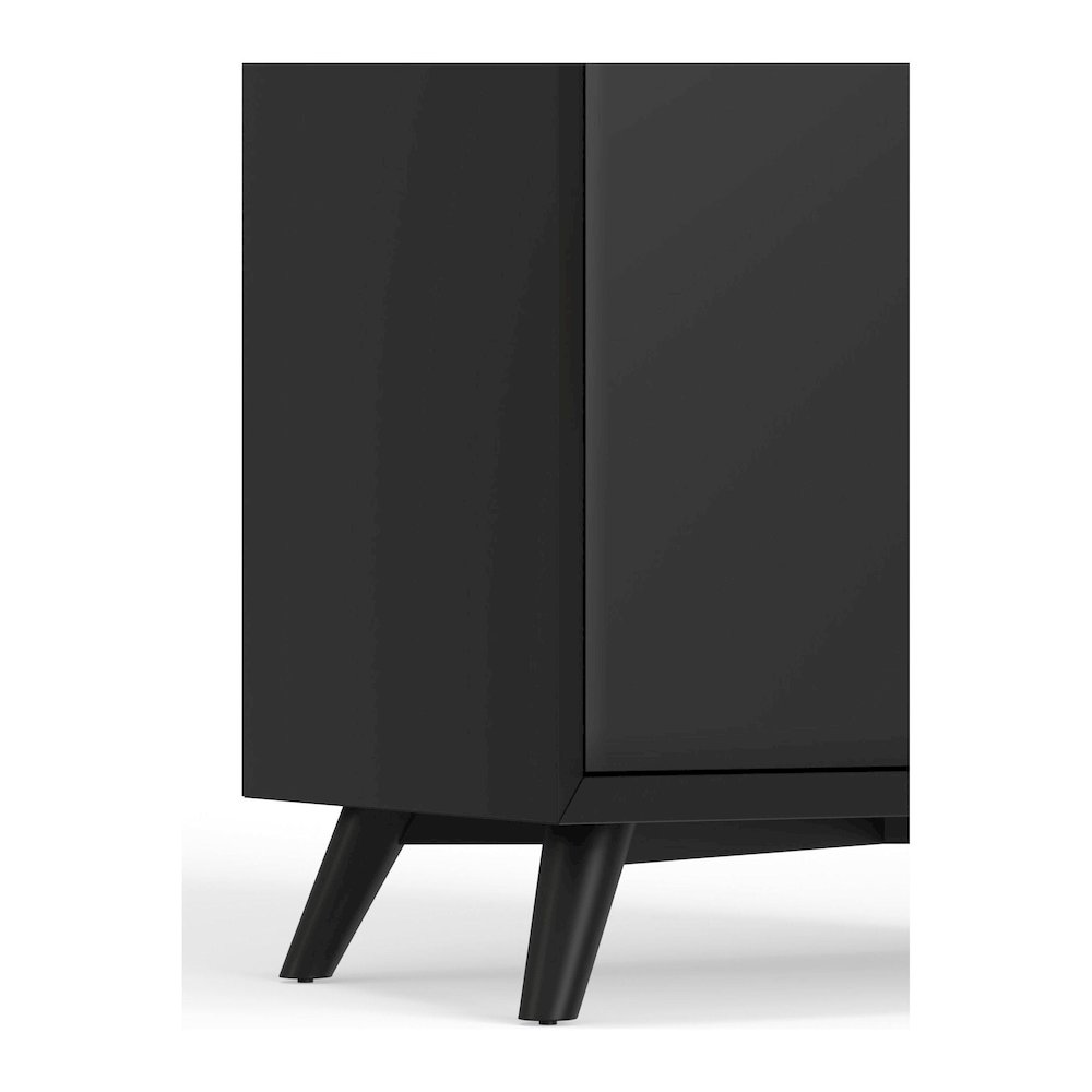 Flynn Large Bar Cabinet w/Drop Down Tray, Black. Picture 5