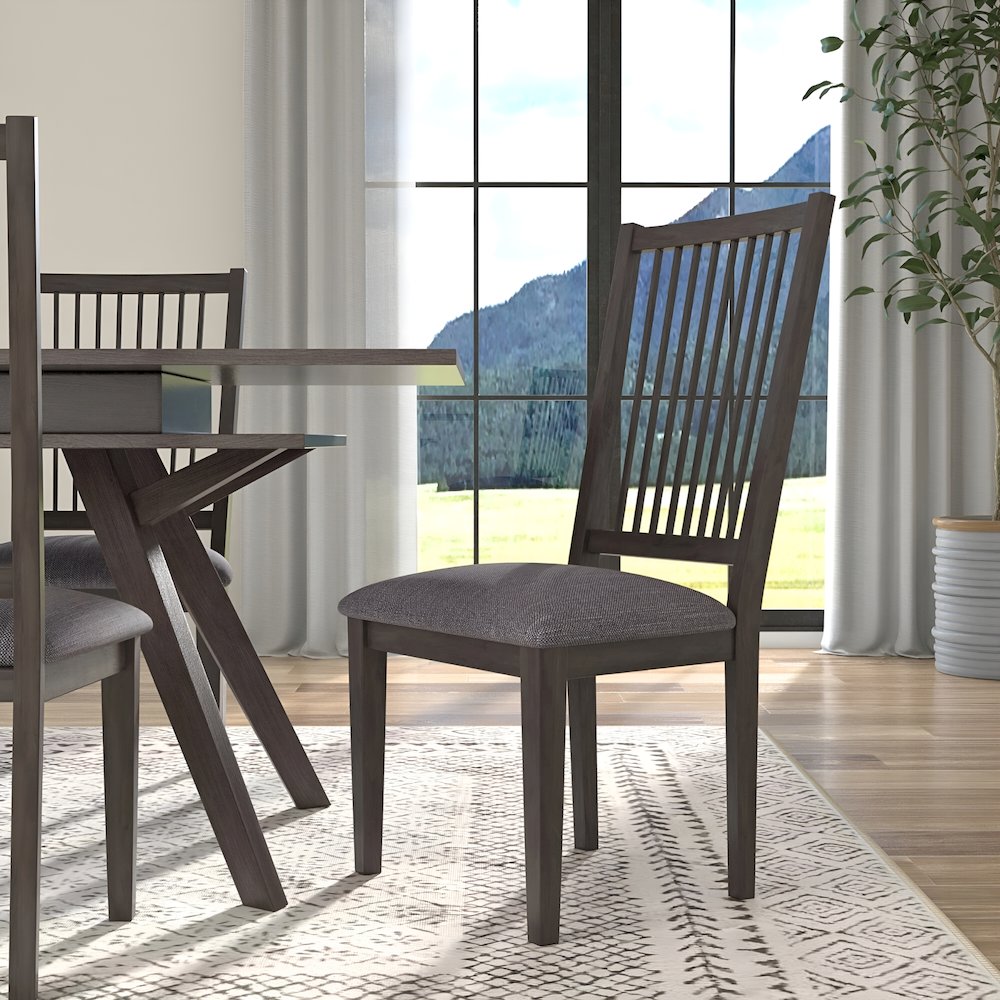 Lennox Set of 2 Side Chairs, Dark Tobacco. Picture 2