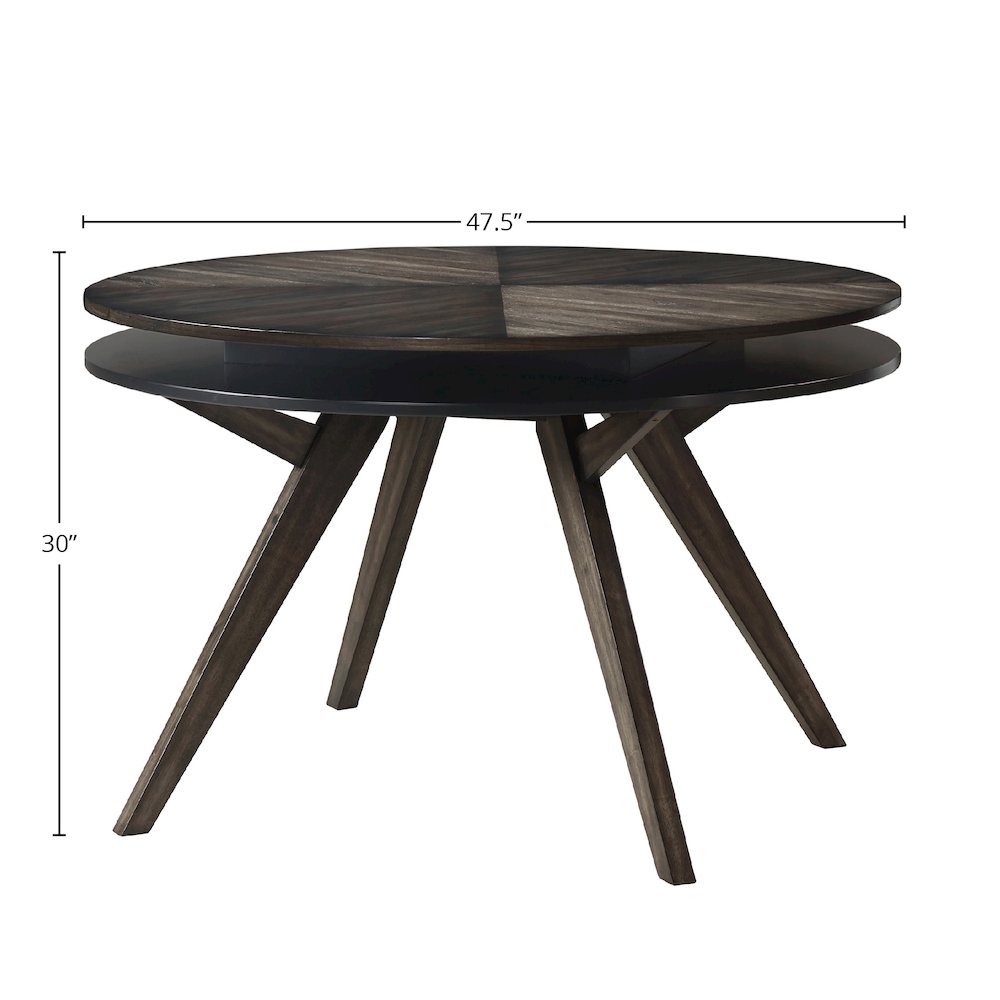Lennox Round Dining Table, Dark Tobacco. Picture 1