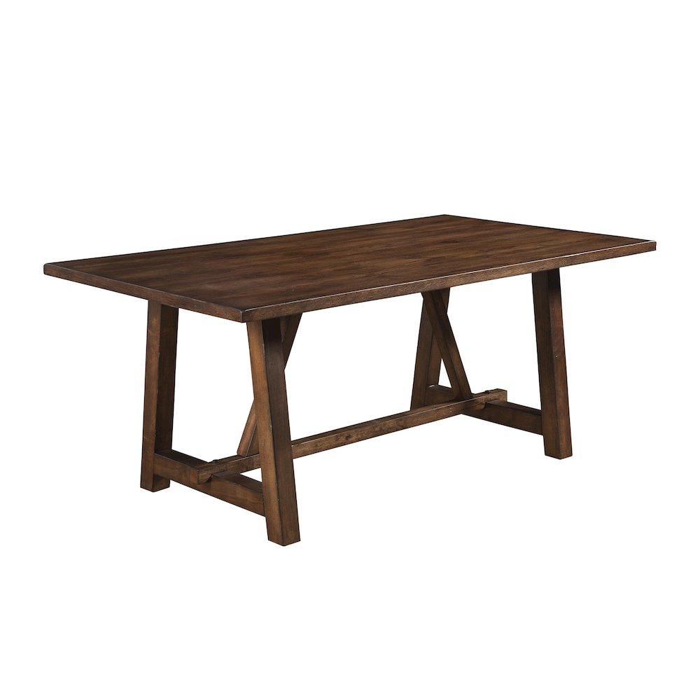 Arendal Trestle Rectangular Dining Table, Burnished Dark Oak. Picture 1