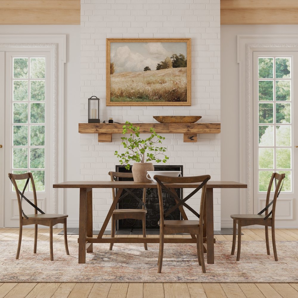 Arendal Trestle Rectangular Dining Table, Burnished Dark Oak. Picture 4