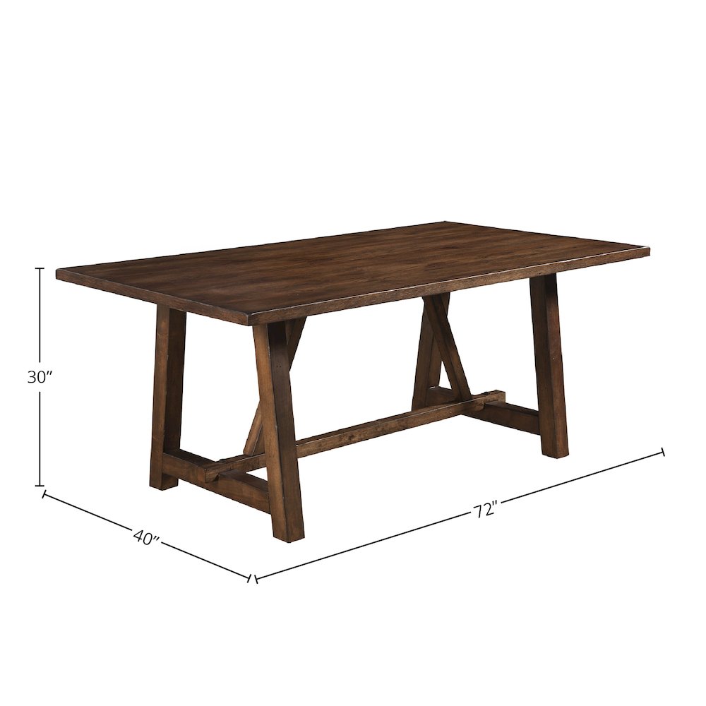 Arendal Trestle Rectangular Dining Table, Burnished Dark Oak. Picture 1