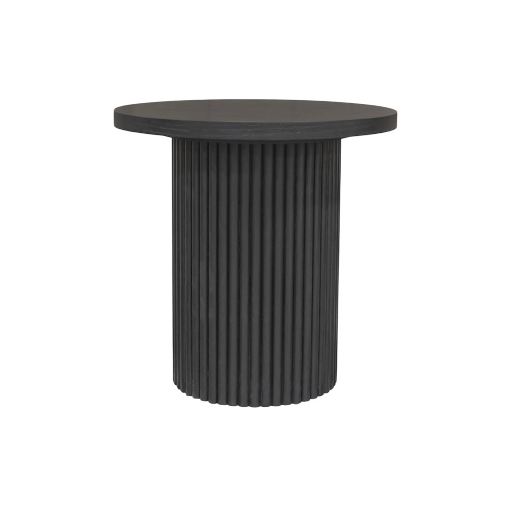 Reba Round End Table, Black. Picture 3