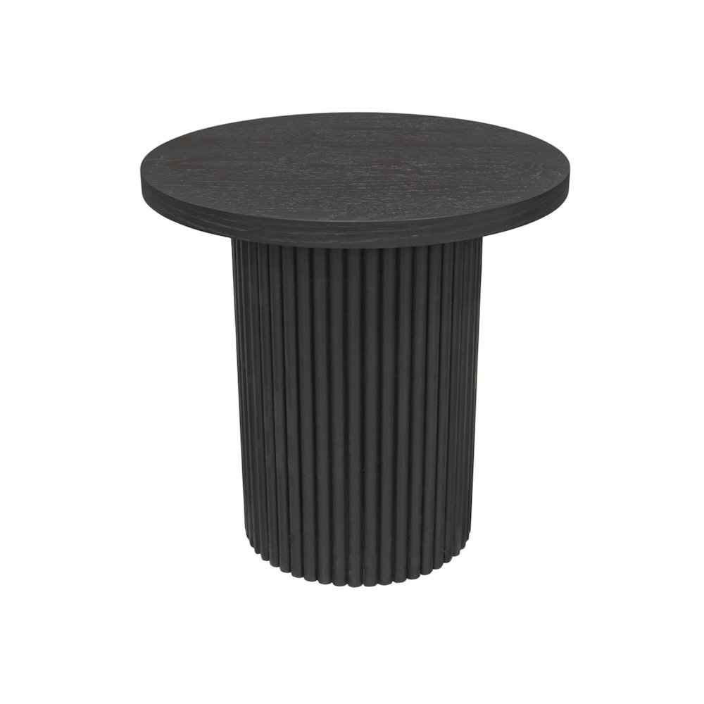 Reba Round End Table, Black. Picture 4