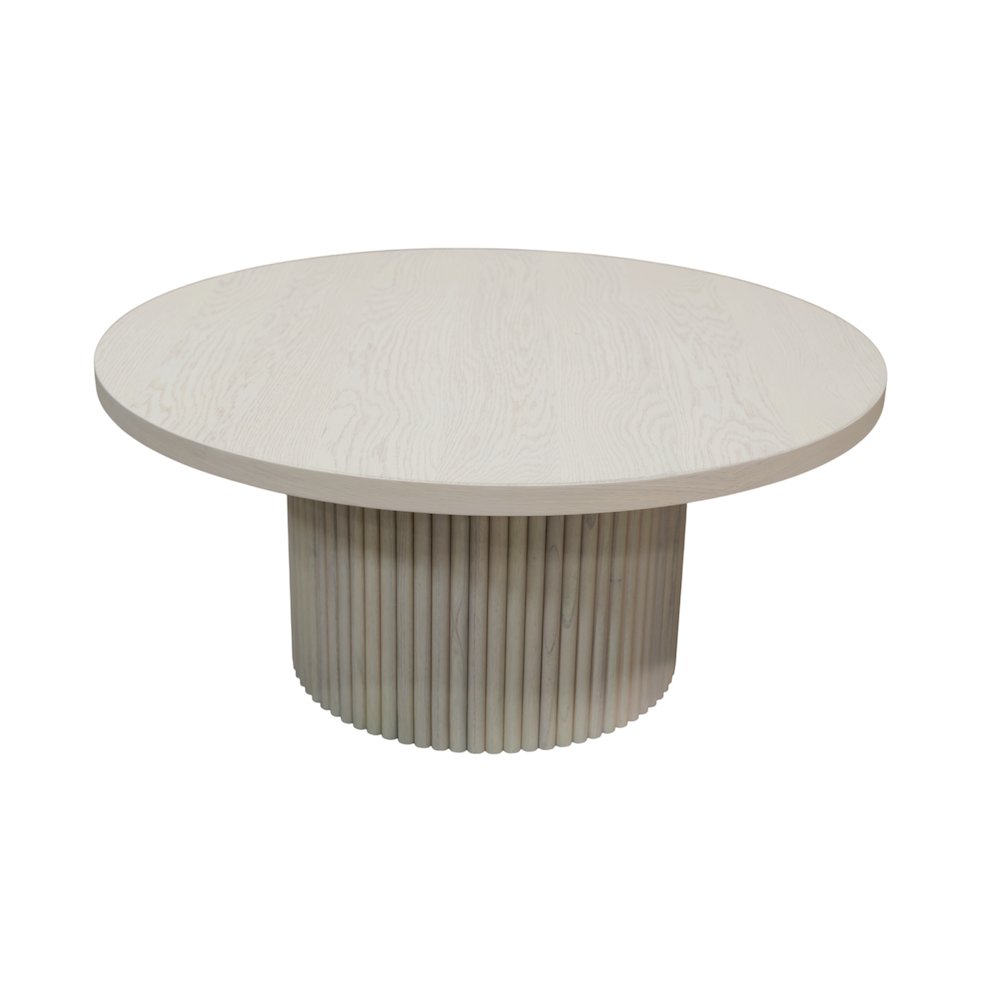 Reba Round Cocktail Table, White Wash. Picture 3