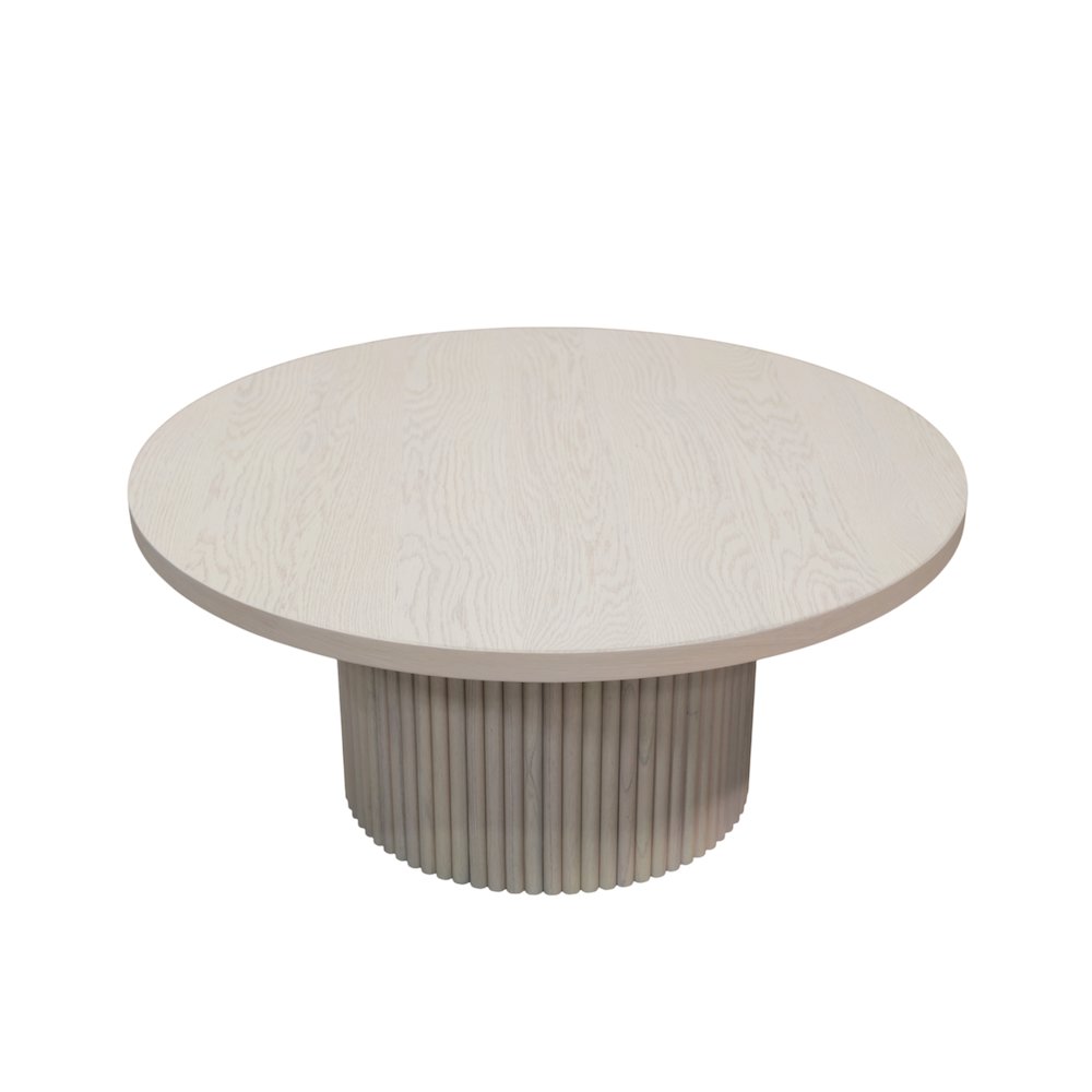 Reba Round Cocktail Table, White Wash. Picture 6