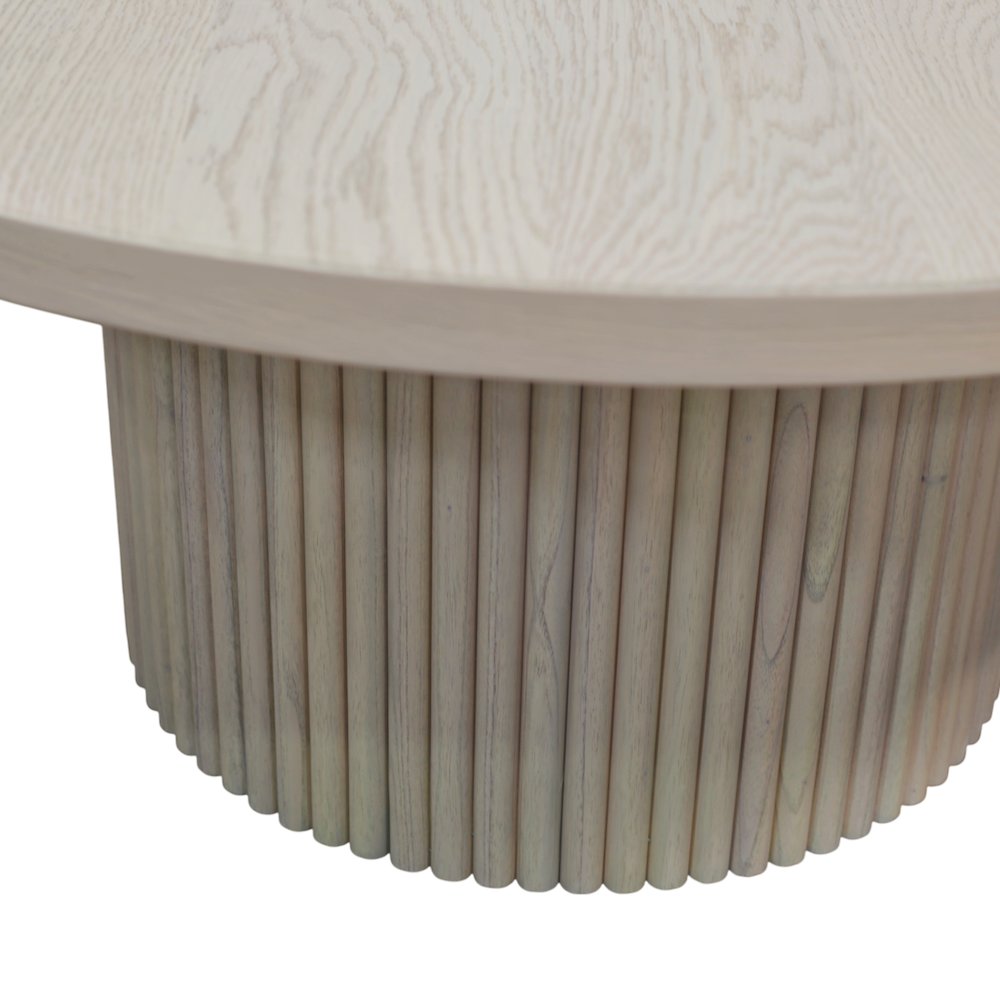 Reba Round Cocktail Table, White Wash. Picture 7