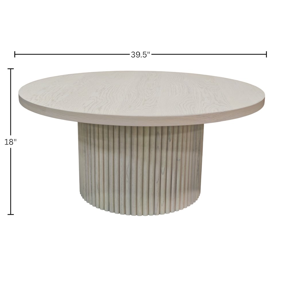 Reba Round Cocktail Table, White Wash. Picture 4
