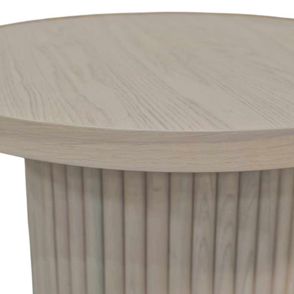 Reba Round End Table, White Wash. Picture 7
