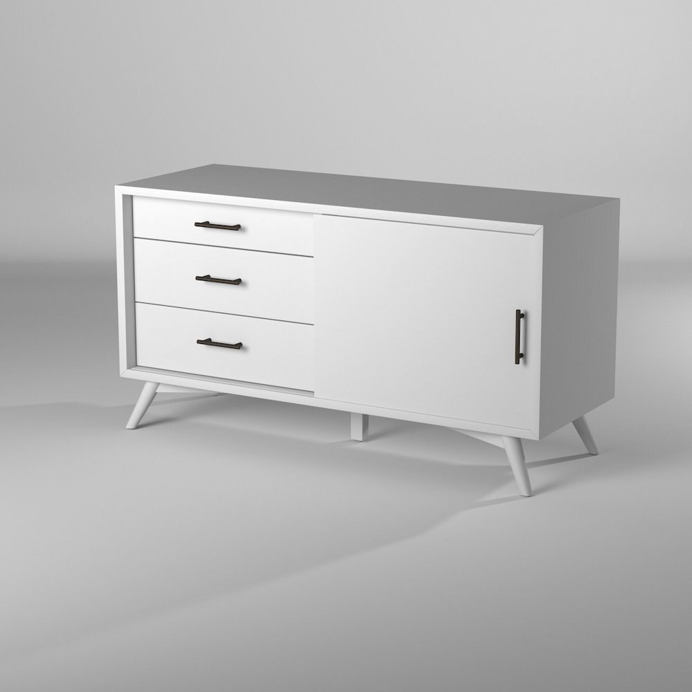 Flynn Small TV Console, White. Picture 3