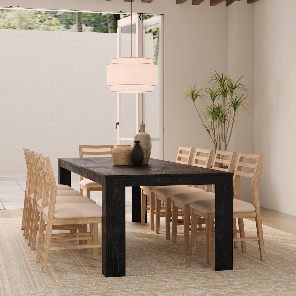 Carter Extension Dining Table, Black. Picture 3