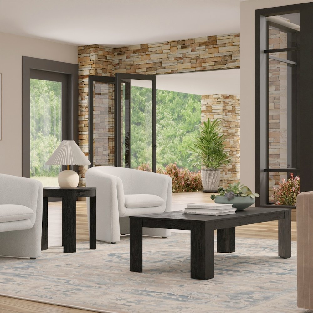 Carter Rectangular Coffee Table, Black. Picture 2