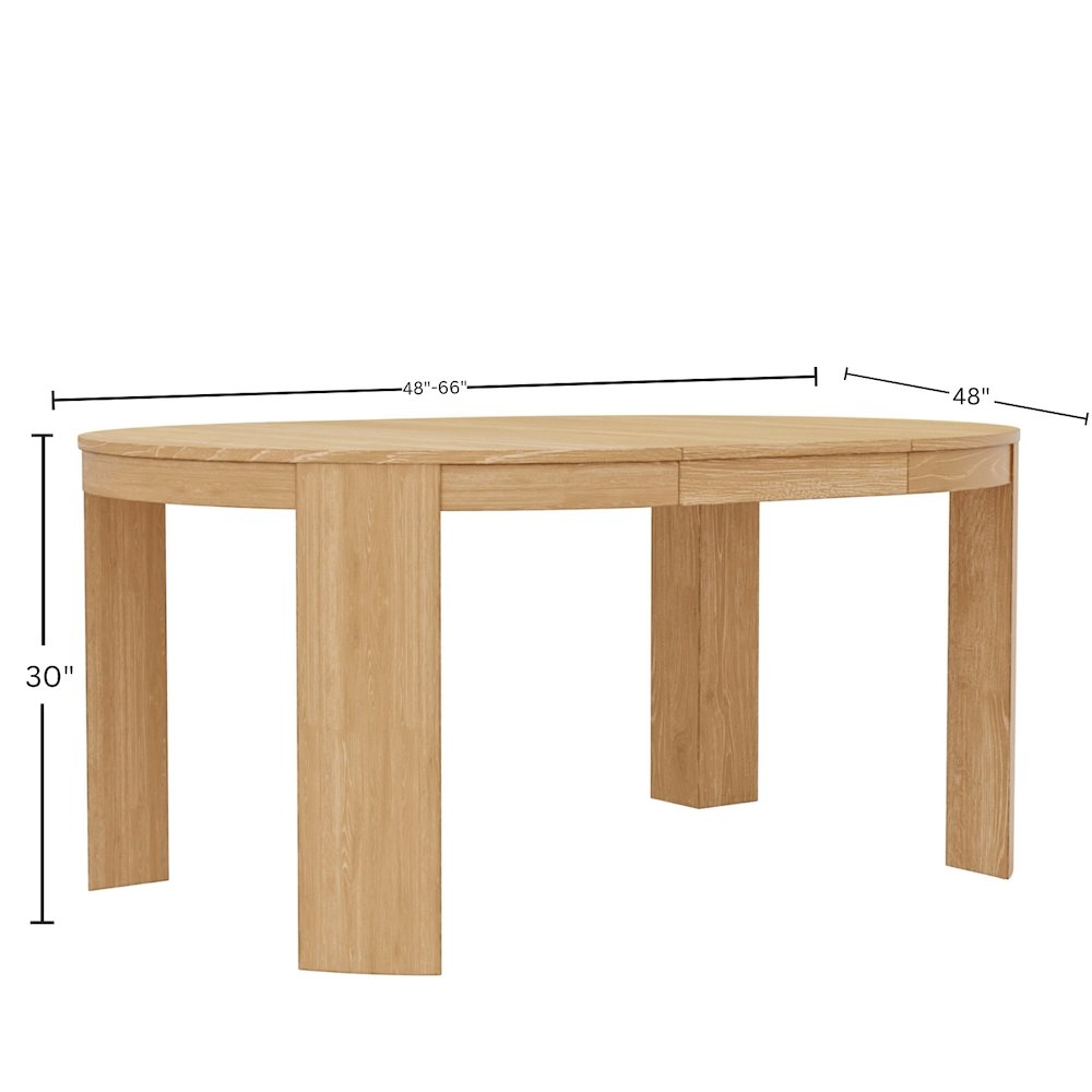Carter 48" Round Extension Dining Table, Natural. Picture 3