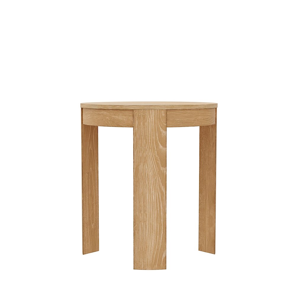 Carter Round End Table, Natural. Picture 1