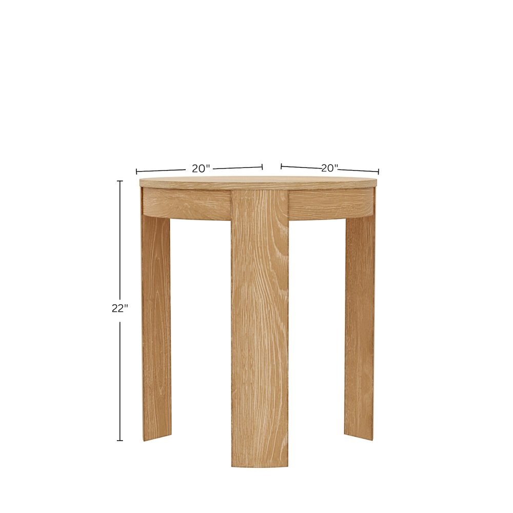 Carter Round End Table, Natural. Picture 3